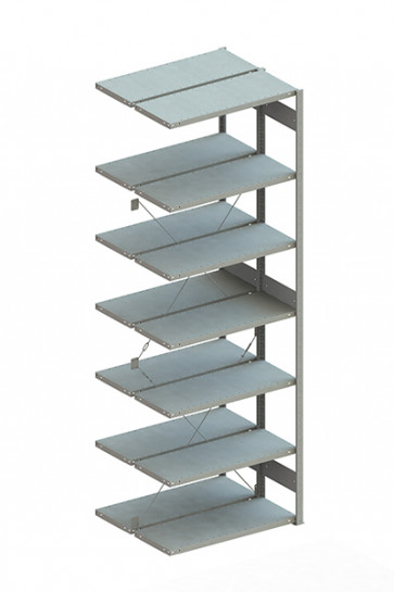 META CLIP 100 DAR 3000 x 1000 x 400 RAL 7035 kpl. mit 2 x 7 Böden 
