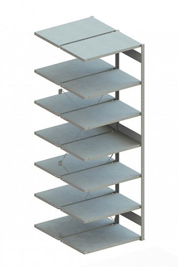 META CLIP 100 DAR 3000 x 1000 x 600 RAL 7035 kpl. mit 2 x 7 Böden 