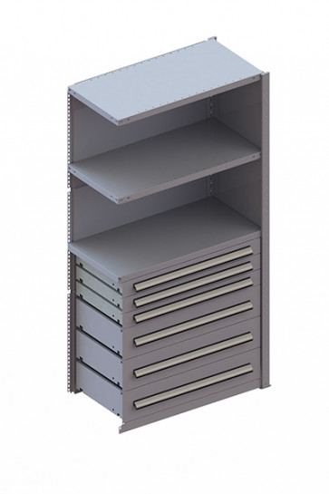 META CLIP 100 AR Schrankmodul 2000 x 1000 x 500 RAL 7035 2 Böden Schubladen 100?