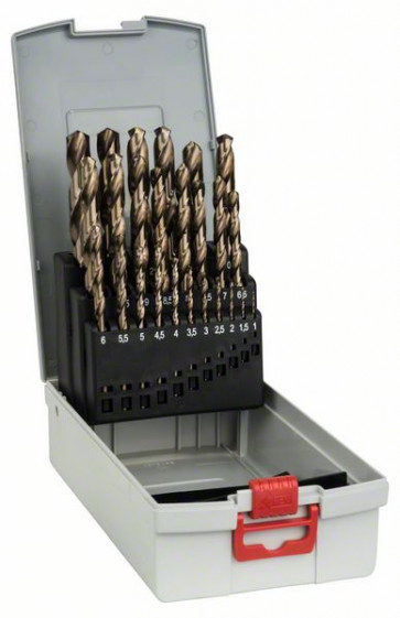 Bosch Metallbohrer-Set HSS-Co (Cobalt-Legierung), ProBox, 25-teilig, DIN 338, 1-13 mm
