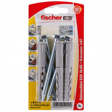 fischer Langschaftdübel SXR 10x80 SS K (4), 5 Stück