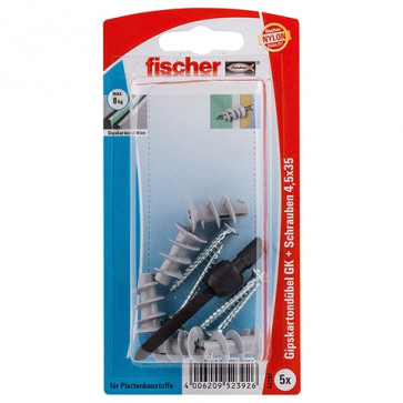 fischer Gipskartondübel GK S K (5), 5 Stück