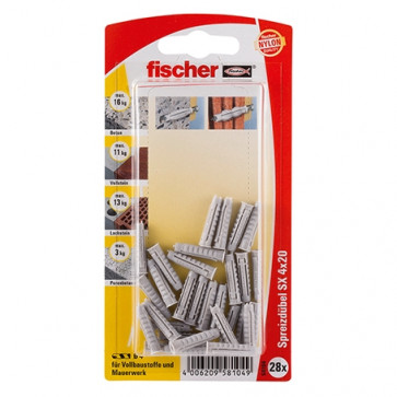 fischer Dübel SX 4x20 KP K (28), 5 Stück