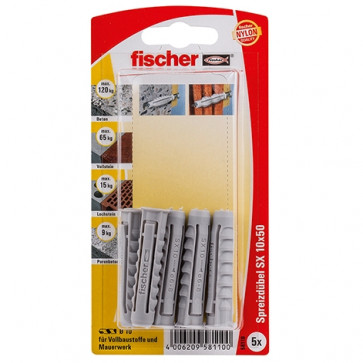 fischer Dübel SX 10x50 KP K (5), 5 Stück