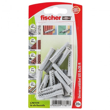 fischer Universaldübel UX 6x35 R K (20), 5 Stück