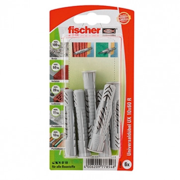 fischer Universaldübel UX 10x60 R K (6), 5 Stück