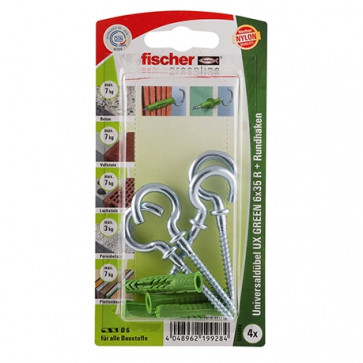 fischer Universaldübel UX GREEN 6x35 R RH K (4), 5 Stück