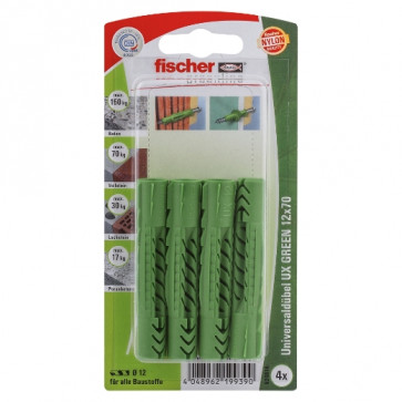 fischer Universaldübel UX GREEN 12x70 K (4), 5 Stück