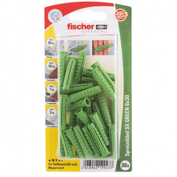 fischer Dübel SX GREEN 6x30 K (30), 5 Stück