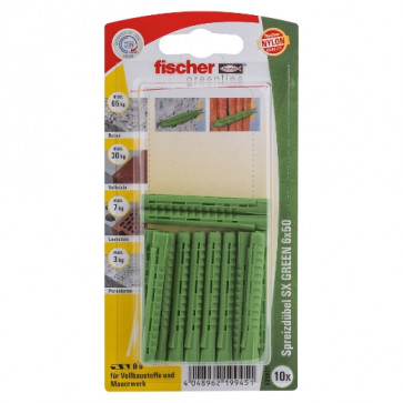 fischer Dübel SX GREEN 6x50 K (10), 5 Stück