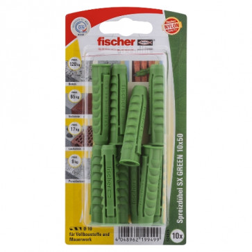 fischer Dübel SX GREEN 10x50 K (10), 5 Stück