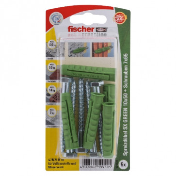 fischer Dübel SX GREEN 10x50 S K (5), 5 Stück