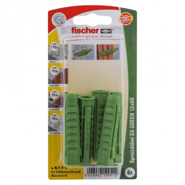 fischer Dübel SX GREEN 12x60 K (6), 5 Stück