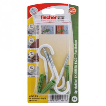 fischer Dübel SX GREEN 6x30 RH N K (4), 5 Stück
