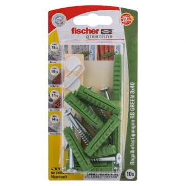 fischer Regalbefestigung RB GREEN 8x40 K (10), 5 Stück