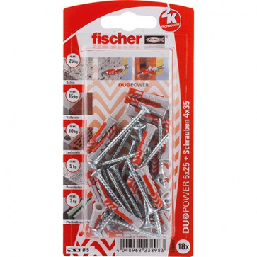 fischer DUOPOWER 5x25 S K (18), 5 Stück