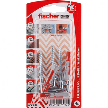 fischer DUOPOWER 8x40 WH K (4), 5 Stück