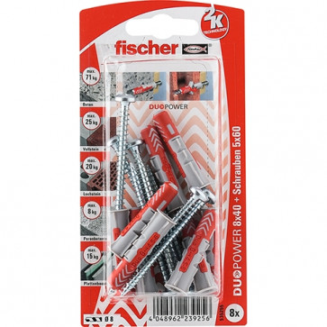 fischer DUOPOWER 8x40 S PH K (8), 5 Stück