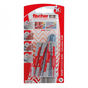 fischer DUOPOWER 8x65 S K (4), 5 Stück