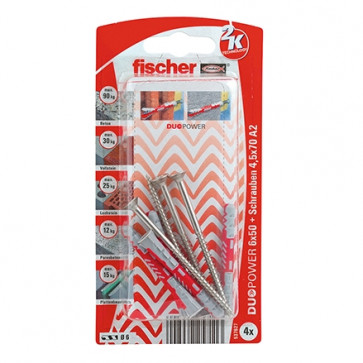 fischer DUOPOWER 6x50 S A2 K (4), 5 Stück