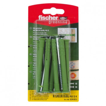 fischer Nageldübel N GREEN 8x80/50 S K (10), 5 Stück