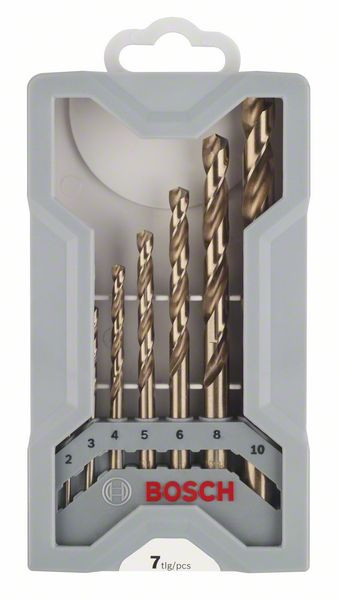 7-teilig 2-10 mm Bosch Metallbohrer-Set Mini X-Line HSS-Co DIN 338 135Â° 