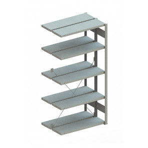 META CLIP 100 DAR 2000 x 1000 x 300 RAL 7035 kpl. mit 2 x 5 Böden 