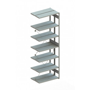META CLIP 100 DAR 3000 x 1000 x 300 RAL 7035 kpl. mit 2 x 7 Böden 