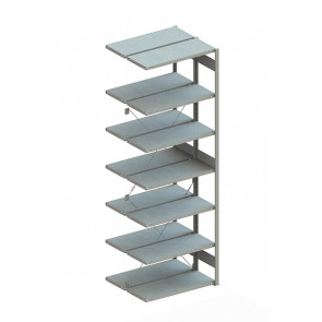 META CLIP 100 DAR 3000 x 1000 x 400 RAL 7035 kpl. mit 2 x 7 Böden 