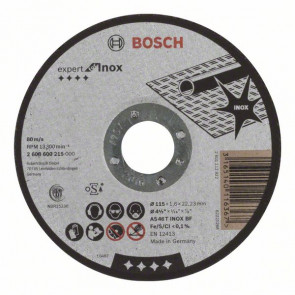 Bosch Trennscheibe gerade Expert for Inox AS 46 T INOX BF, 115 mm, 22,23 mm, 1,6 mm, 25 Stück