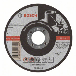 Bosch Trennscheibe gerade Expert for Inox AS 30 S INOX BF, 115 mm, 22,23 mm, 2,5 mm, 25 Stück