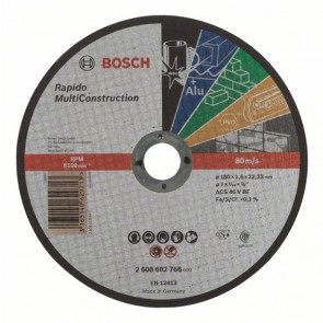 Bosch Trennscheibe gerade Rapido Multi Construction ACS 46 V BF, 180 mm, 22,23 mm, 1,6, 25 Stück