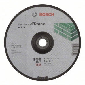 Bosch Trennscheibe gekröpft Standard for Stone C 30 S BF, 230 mm, 22,23 mm, 3,0 mm, 25 Stück
