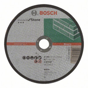 Bosch Trennscheibe gerade Standard for Stone C 30 S BF, 180 mm, 22,23 mm, 3,0 mm, 25 Stück