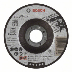 Bosch Trennscheibe gekröpft Best for Inox - Rapido A 60 W INOX BF, 115, 22,23, 1,0 mm, 25 Stück