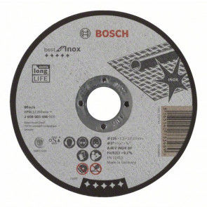 Bosch Trennscheibe gerade Best for Inox A 46 V INOX BF, 125 mm, 22,23 mm, 1,5 mm, 25 Stück
