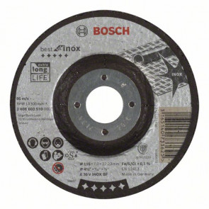 Bosch Schruppscheibe gekröpft Best for Inox A 30 V INOX BF, 115 mm, 22,23 mm, 7 mm, 10 Stück