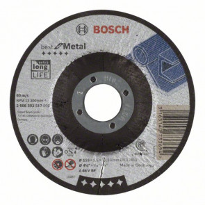 Bosch Trennscheibe gekröpft Best for Metal A 46 V BF, 115 mm, 22,23 mm, 1,5 mm, 25 Stück