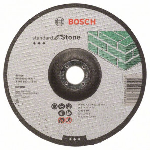 Bosch Trennscheibe gekröpft Standard for Stone C 30 S BF, 180 mm, 22,23 mm, 3,0 mm, 25 Stück