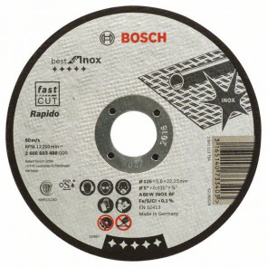 Bosch Trennscheibe gerade Best for Inox - Rapido A 60 W INOX BF, 125 mm, 22,23 mm, 0,8, 25 Stück