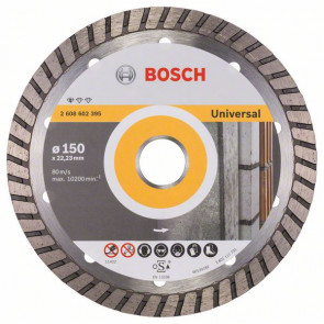 Bosch Diamanttrennscheibe Standard for Universal Turbo, 150 x 22,23 x 2,5 x 10 mm