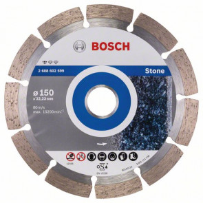 Bosch Diamanttrennscheibe Standard for Stone, 150 x 22,23 x 2 x 10 mm