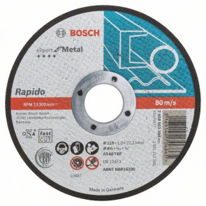 Bosch Trennscheibe gerade Expert for Metal, Rapido AS 60 T BF, 115 mm, 22,23 mm, 1,0, 25 Stück