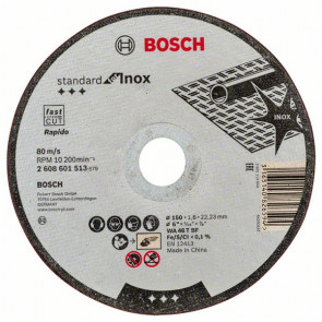 Bosch Trennscheibe gerade Standard for Inox WA 46 T BF, 150 mm, 22,23 mm, 1,6 mm, 25 Stück