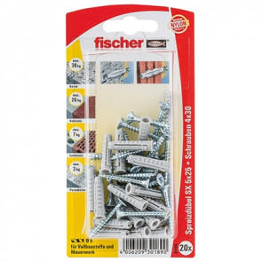 fischer Dübel SX 5x25 S K (20), 5 Stück
