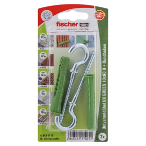 fischer Universaldübel UX GREEN 10x60 R RH K (2), 5 Stück